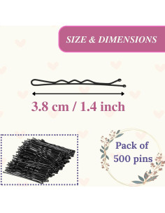 Juego de 500 Horquillas Negras Premium Sahu Infra 3.8cm 2