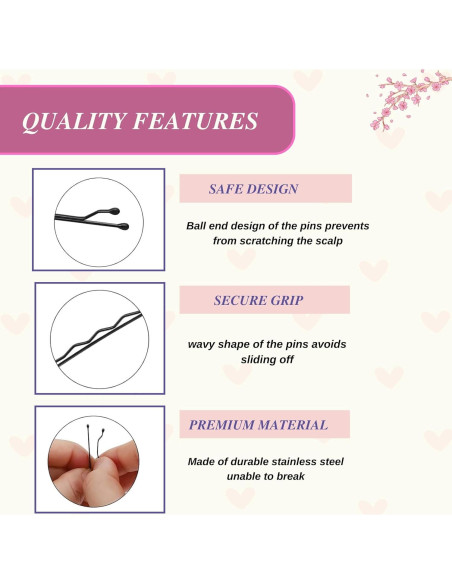 Juego de 500 Horquillas Negras Premium Sahu Infra 3.8cm Juego de 500 Horquillas Negras Premium Sahu Infra 3.8cm