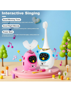 Cepillo de Dientes Eléctrico U Niños FanHwaDaiMung Rosa 3 Modos 2