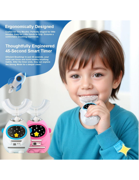 Cepillo de Dientes Eléctrico U Niños FanHwaDaiMung Rosa 3 Modos