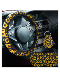 Juego de Accesorios para Automóvil SMILFUY Girasol 4 Piezas