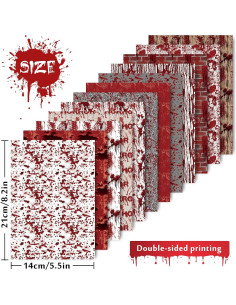 Set de Papel de Patrón de Halloween Whaline 60 Hojas A5 2