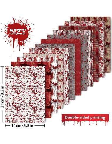 Set de Papel de Patrón de Halloween Whaline 60 Hojas A5