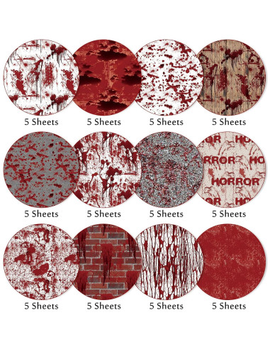 Set de Papel de Patrón de Halloween Whaline 60 Hojas A5