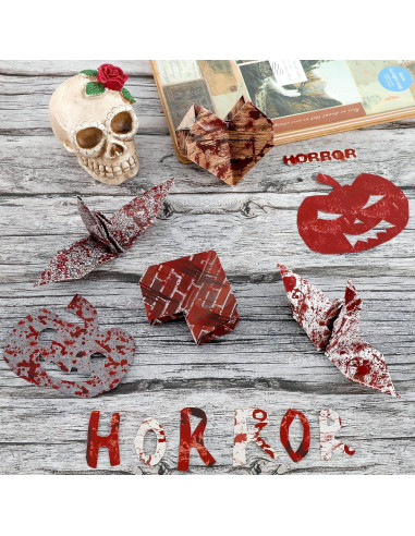 Set de Papel de Patrón de Halloween Whaline 60 Hojas A5