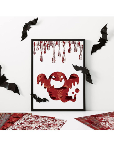 Set de Papel de Patrón de Halloween Whaline 60 Hojas A5