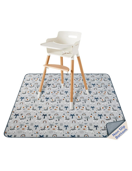 Alfombra Antisalpicaduras Bebé Diario Feliz Cebra Gris 130x130cm Alfombra Antisalpicaduras Bebé Diario Feliz Cebra Gris 130x130cm