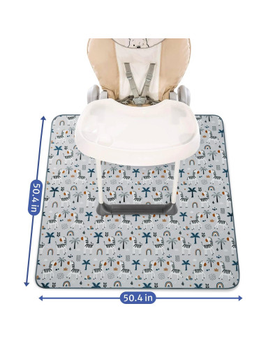 Alfombra Antisalpicaduras Bebé Diario Feliz Cebra Gris 130x130cm