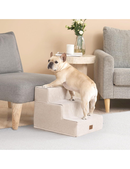 Escalera para Perros EHEYCIGA 3 Pasos Beige 34.3 cm Antideslizante