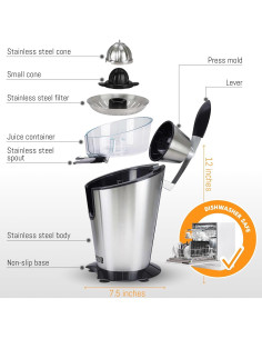 Exprimidor eléctrico de cítricos LEBENLANG LBC388 200W 2