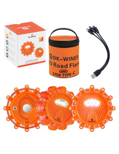 Kit de Flares LED de Emergencia DK-WINER 3pack Recargable