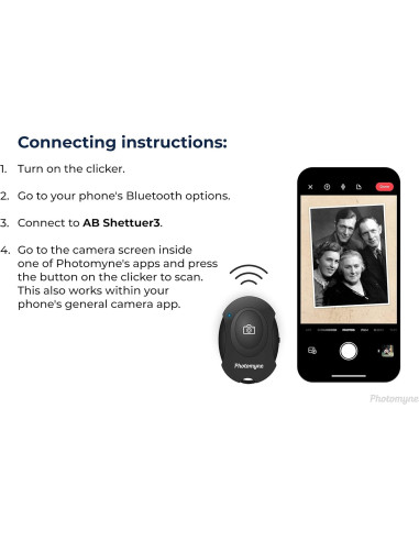 Disparador Inalámbrico Photomyne para iPhone y Android - Control Remoto
