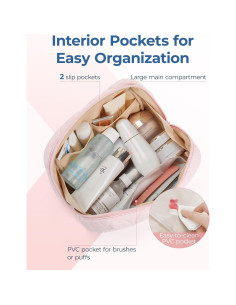 Bolsa de Maquillaje Acolchada BAGSMART Rosa 23x10x15 cm 2