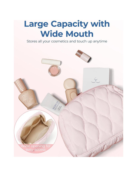 Bolsa de Maquillaje Acolchada BAGSMART Rosa 23x10x15 cm