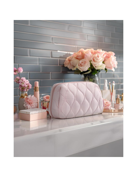 Bolsa de Maquillaje Acolchada BAGSMART Rosa 23x10x15 cm