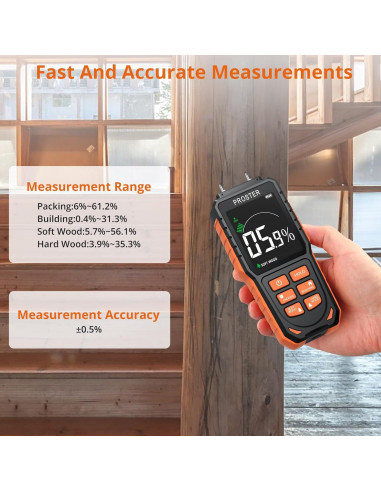 Medidor de Humedad Recargable Proster PST276 - Pantalla Color