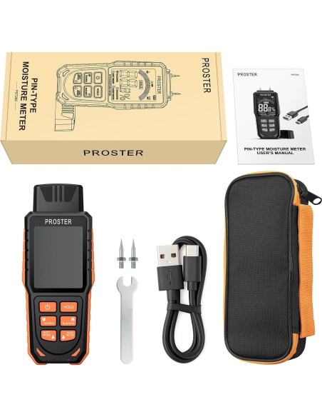 Medidor de Humedad Recargable Proster PST276 - Pantalla Color