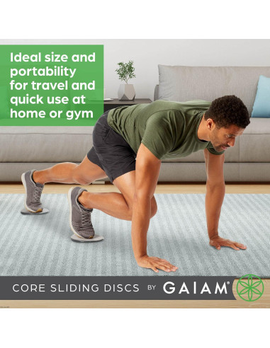 Discos Deslizantes Gaiam Core - Ejercicio Doble Cara para Alfombra y Piso Duro