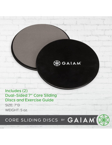 Discos Deslizantes Gaiam Core - Ejercicio Doble Cara para Alfombra y Piso Duro