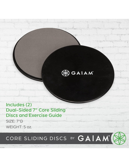 Discos Deslizantes Gaiam Core - Ejercicio Doble Cara para Alfombra y Piso Duro