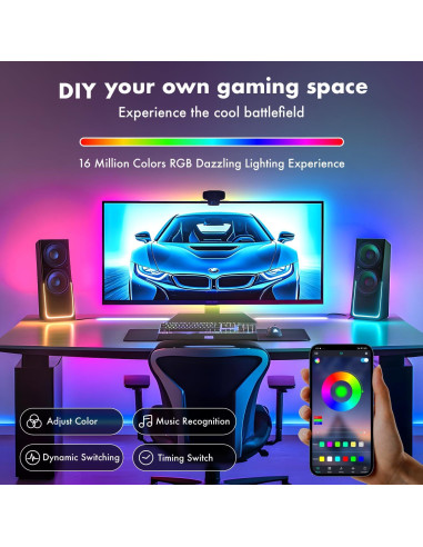 Tira LED RGB para TV 43-55" DTQJ 4m Control APP