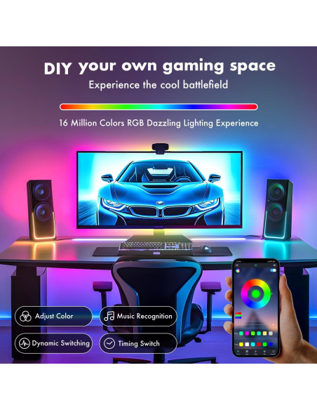 Tira LED RGB para TV 43-55" DTQJ 4m Control APP