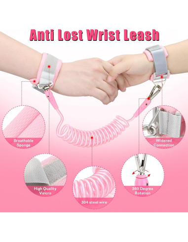 Correa Antipérdida para Niños Rosa - Arnés de Seguridad