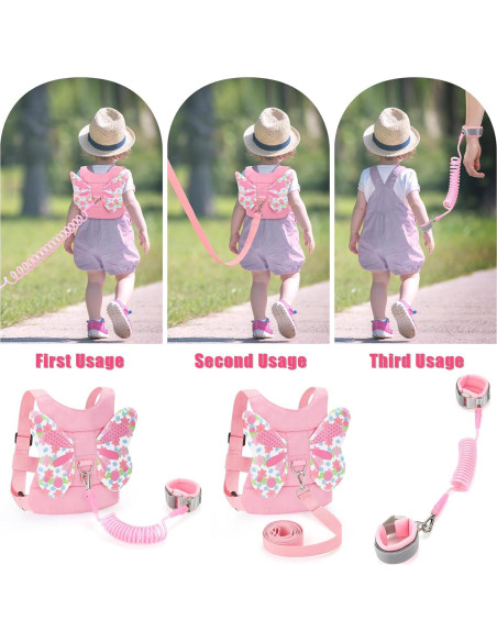 Correa Antipérdida para Niños Rosa - Arnés de Seguridad