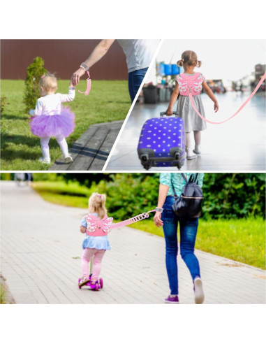 Correa Antipérdida para Niños Rosa - Arnés de Seguridad