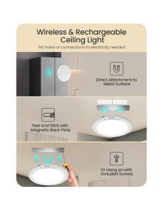 Luz de Techo Inalámbrica GOEBLESON con Sensor de Movimiento 3000K-6000K 2