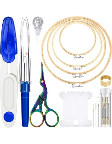 Kit de Bordado Mudder 53 Piezas con Aros y Herramientas