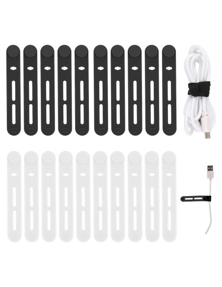 Bridas Reutilizables Molain 20Pcs Silicona Organizador de Cables