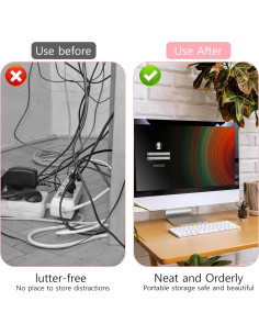 Bridas Reutilizables Molain 20Pcs Silicona Organizador de Cables 2