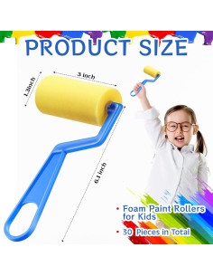 Rodillos de Pintura de Espuma Tenceur 30 Piezas 7 cm 2