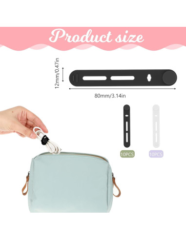 Bridas Reutilizables Molain 20Pcs Silicona Organizador de Cables