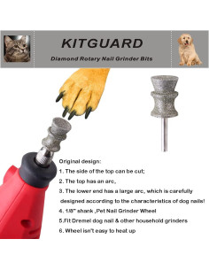 Puntas de Amoladora de Uñas de Perro Dremel Diamante 1/8" 2