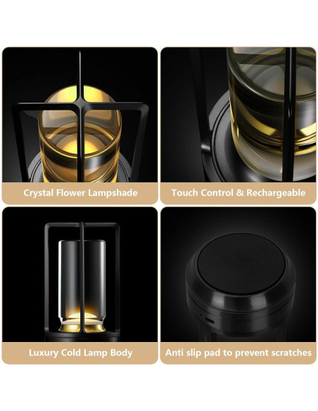 Lámpara de Mesa LED Inalámbrica Baishezhuan A-1 Negra