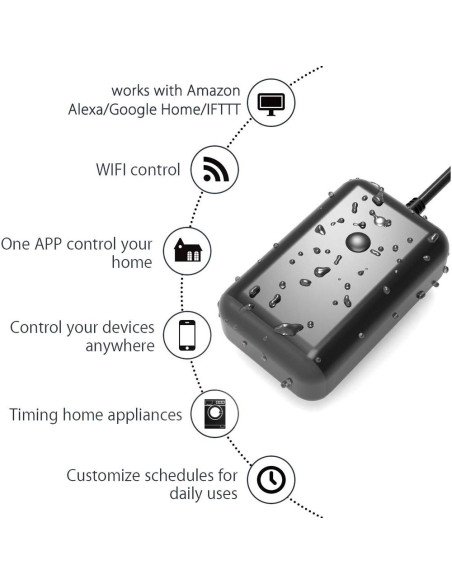 Regulador de Luz Exterior SUNTHIN WiFi 350W IP44 Control Voz Regulador de Luz Exterior SUNTHIN WiFi 350W IP44 Control Voz