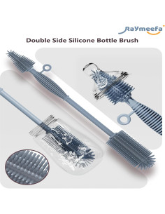 Cepillo de Limpieza de Botellas Raymeefa de Silicona Azul 2