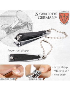 Cortador de Uñas 3 Swords Germany Manicura Pedicura Negro 2