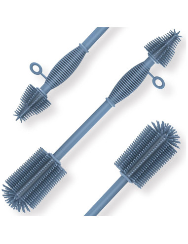 Cepillo de Limpieza de Botellas Raymeefa de Silicona Azul