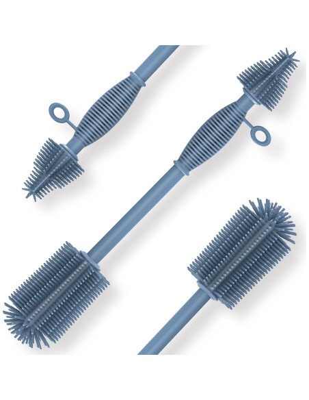 Cepillo de Limpieza de Botellas Raymeefa de Silicona Azul