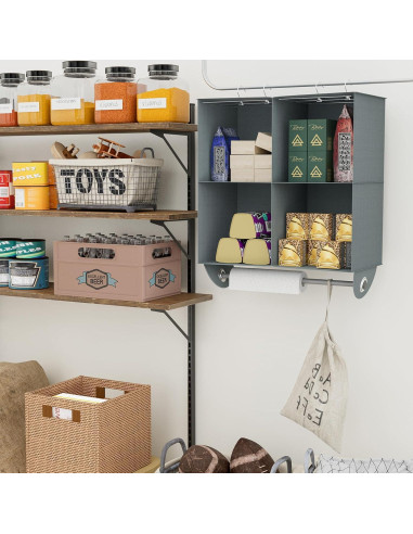 Organizador Colgante de Closet YOUDENOVA 4 Estantes Gris Oscuro