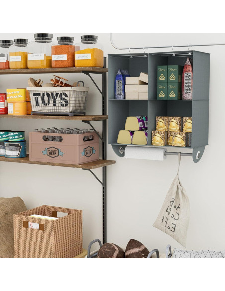 Organizador Colgante de Closet YOUDENOVA 4 Estantes Gris Oscuro