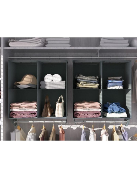 Organizador Colgante de Closet YOUDENOVA 4 Estantes Gris Oscuro
