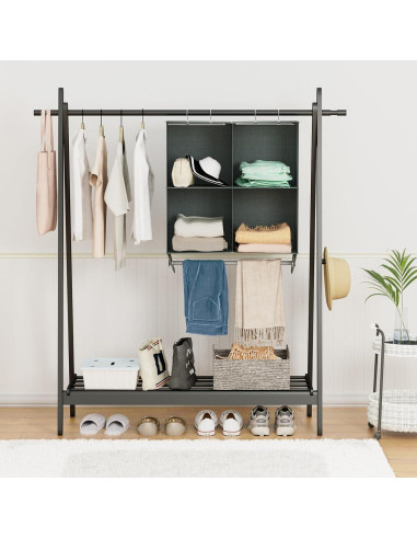 Organizador Colgante de Closet YOUDENOVA 4 Estantes Gris Oscuro