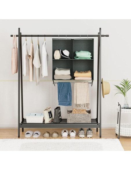 Organizador Colgante de Closet YOUDENOVA 4 Estantes Gris Oscuro