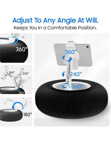 Soporte de Almohada Debtrop para Tablet y Snacks - Negro