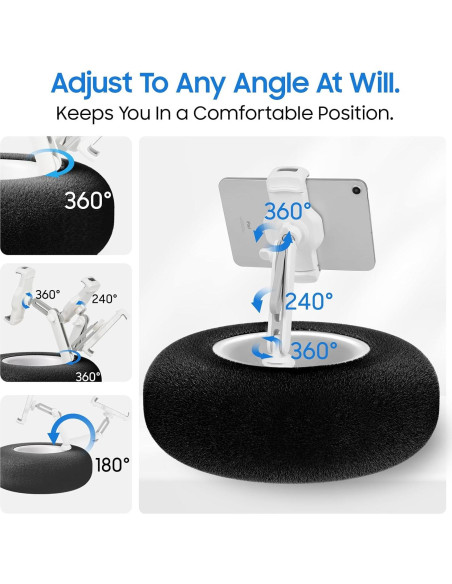 Soporte de Almohada Debtrop para Tablet y Snacks - Negro