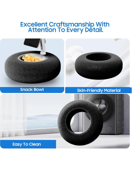 Soporte de Almohada Debtrop para Tablet y Snacks - Negro